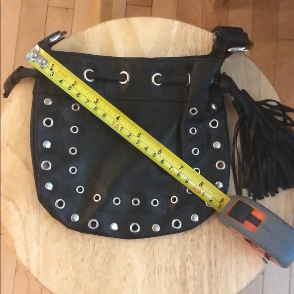 Black Studded Cross Body Giannini Bag - Picture 11 of 11
